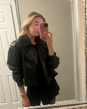 Load image into Gallery viewer, BLACK LEATHER LOOK JACKET